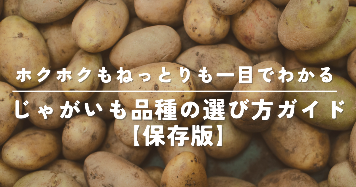 料理に迷わない！じゃがいも品種の特徴と 【料理別ベストな選び方】を徹底解説