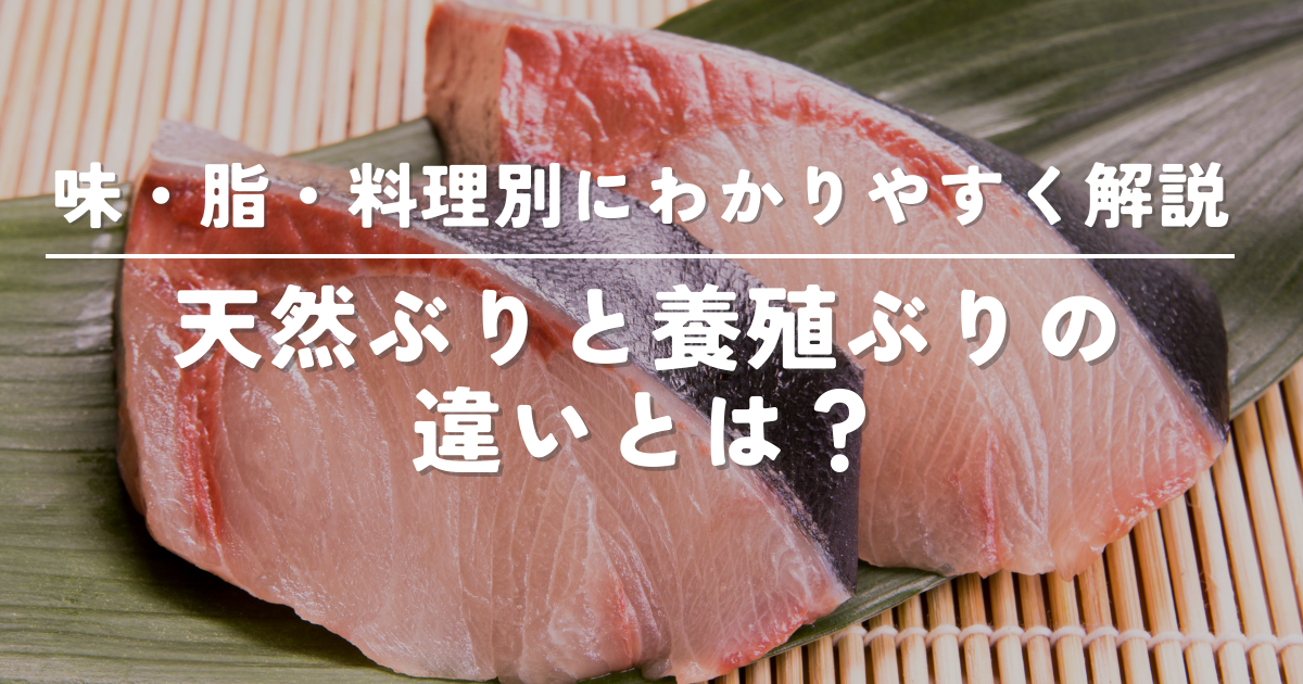 天然ぶりと養殖ぶりの違いとは？味・脂・料理別にわかりやすく解説