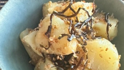 塩昆布とおかかの和風ポテトサラダ