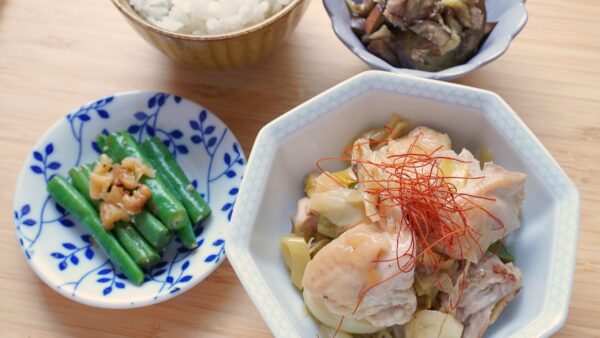 ネギ香る鶏のにんにく炒め