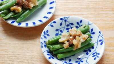いんげんとくるみの香ばし胡麻和え